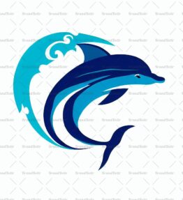 Delfin und Ozeanwelle